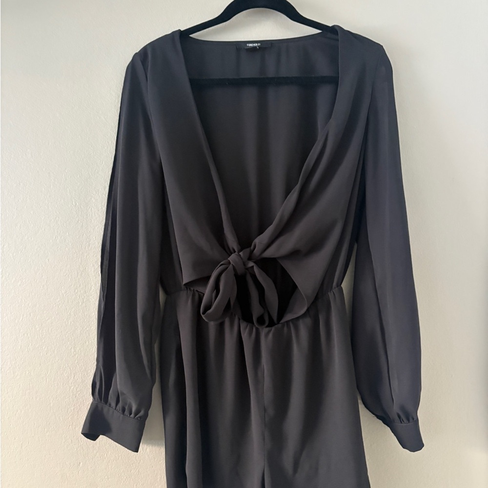Chic Black Long Sleeve Romper